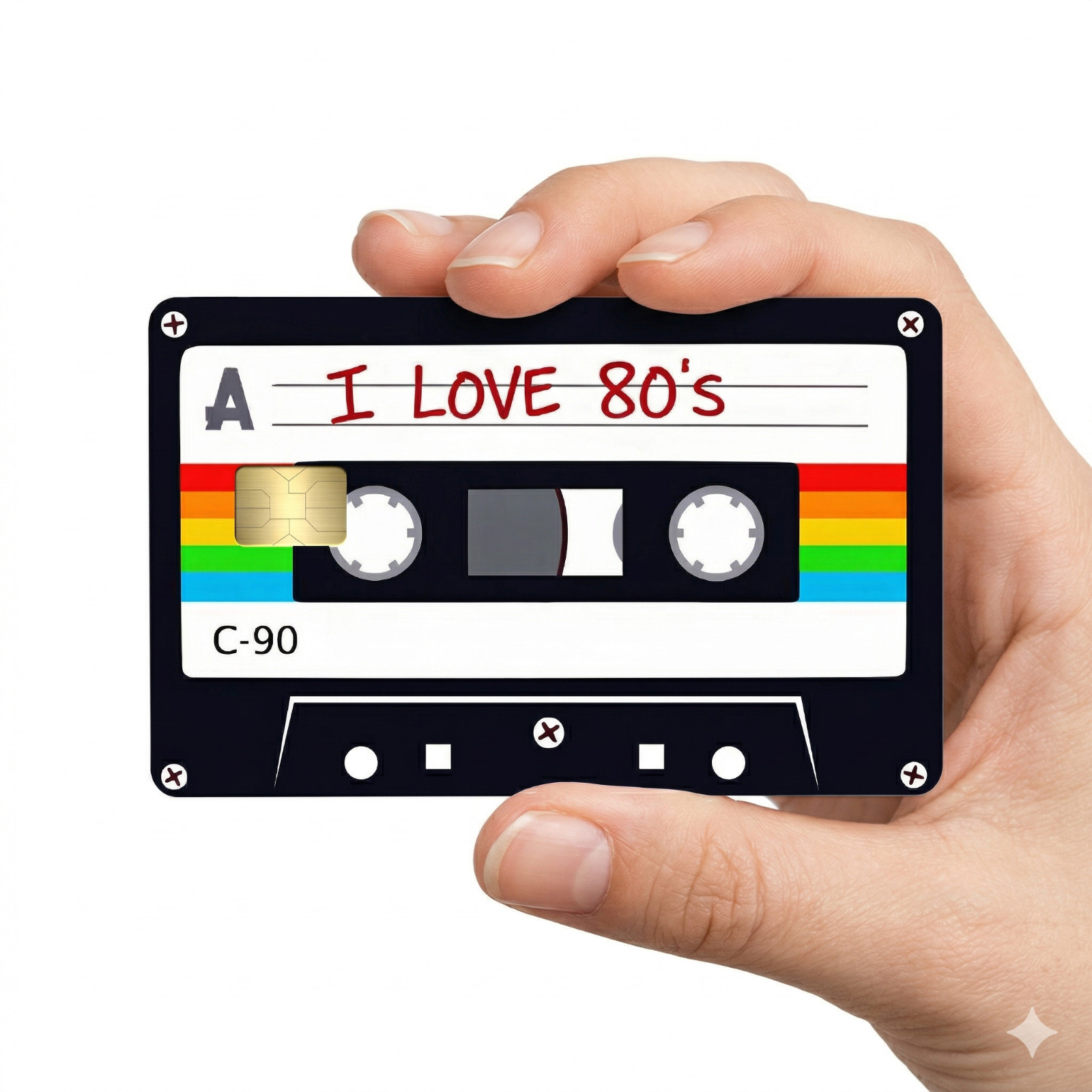 Retro Cassette Tape Credit Card Skin Retro Sticker Vinyl Vintage 80s (2 Pack)