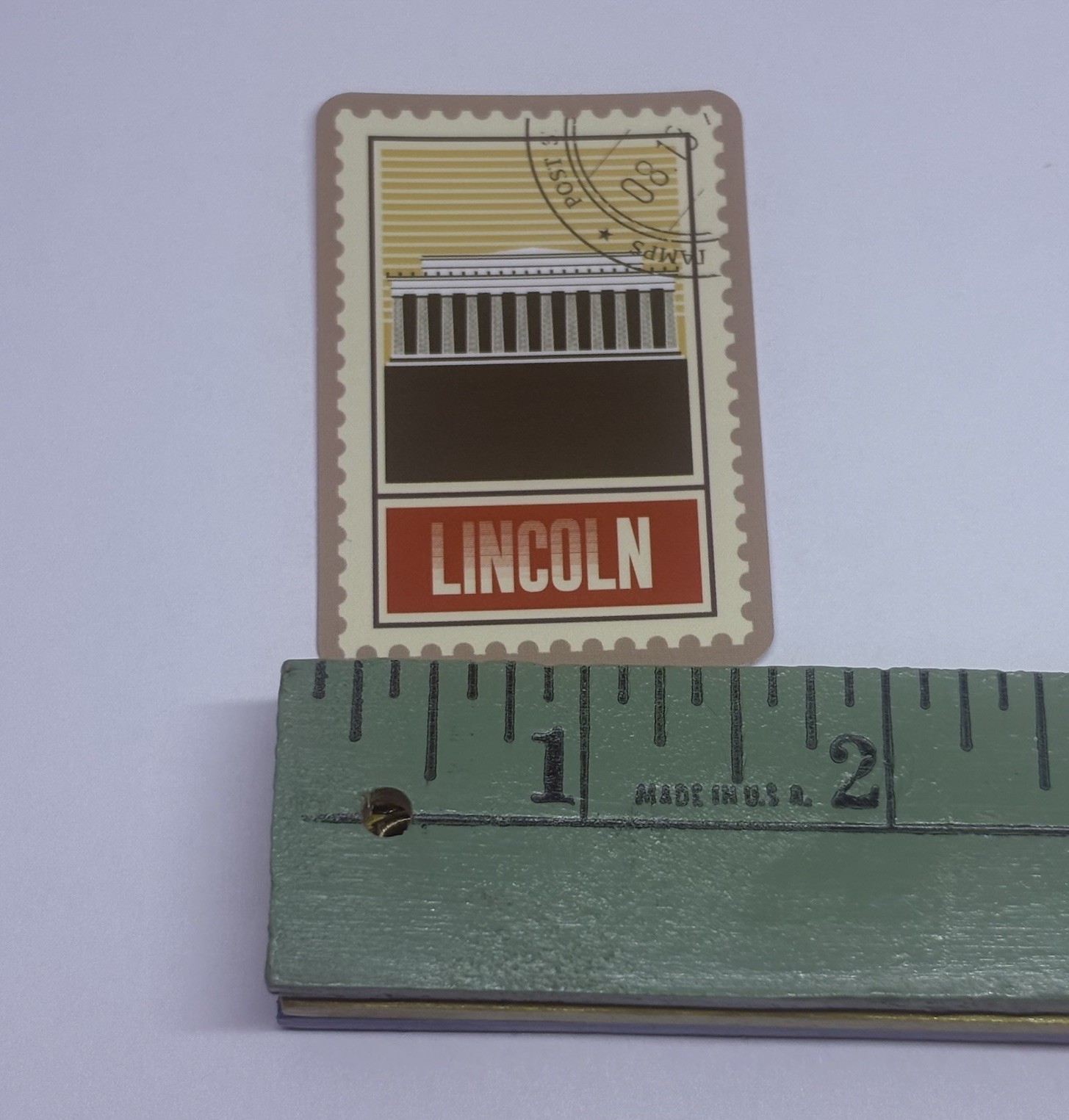 Lincoln Memorial Postage Stamp Novelty Sticker Vinyl Decal Travel Cool Art Tc9