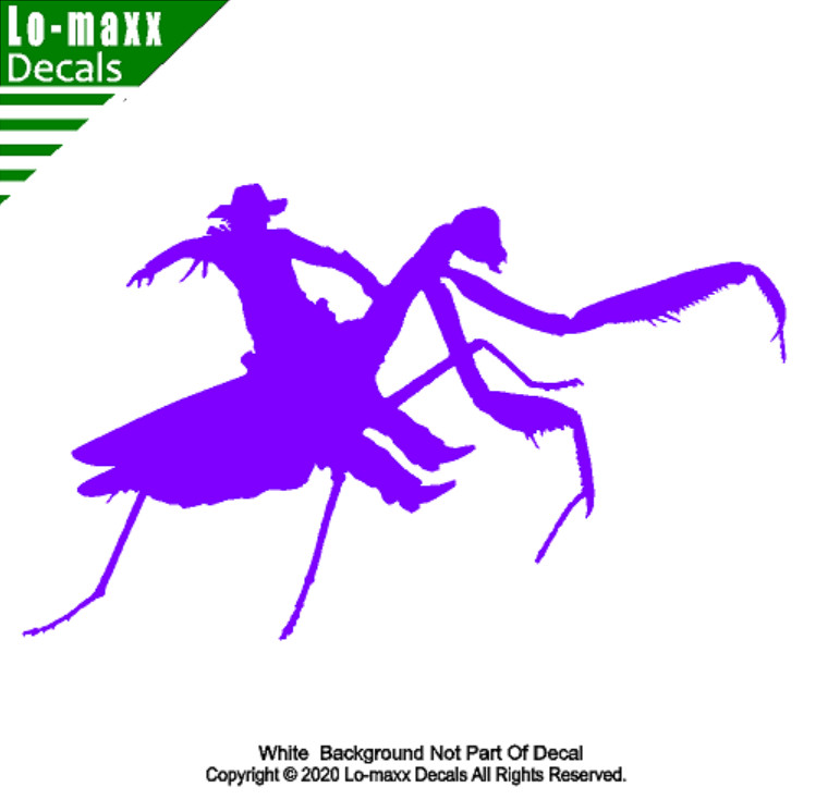 Praying Mantis Rodeo Country Western Insect Humor Design Die Cut Vinyl Decal