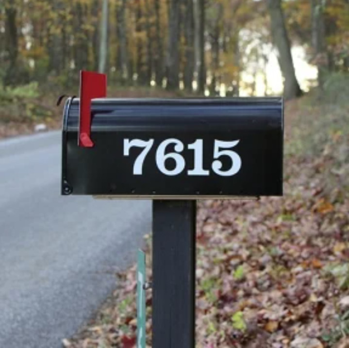 SET OF 2 Custom Mailbox Numbers Vinyl Decals / Stickers – Choose Size & Color