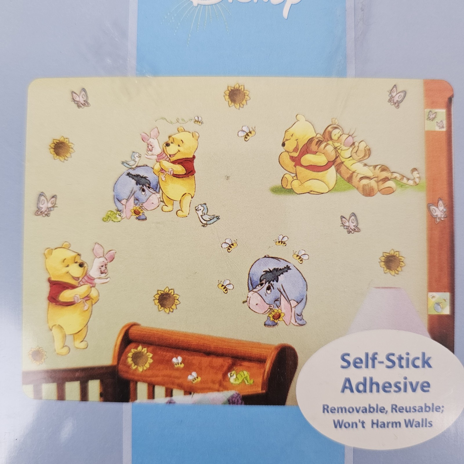 Disney Winnie the Pooh Piglet Self Adhesive Peel and Stick Wall Art 4 Sheets