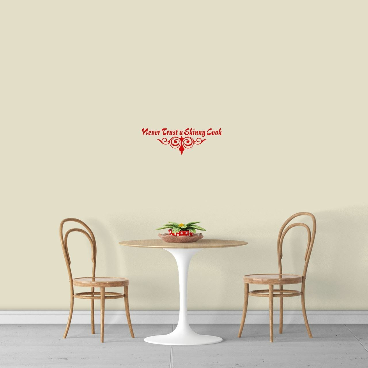 Never Trust A Skinny Cook Wall Decal – Kitchen, Dining, Cooking, Food, Wall Art