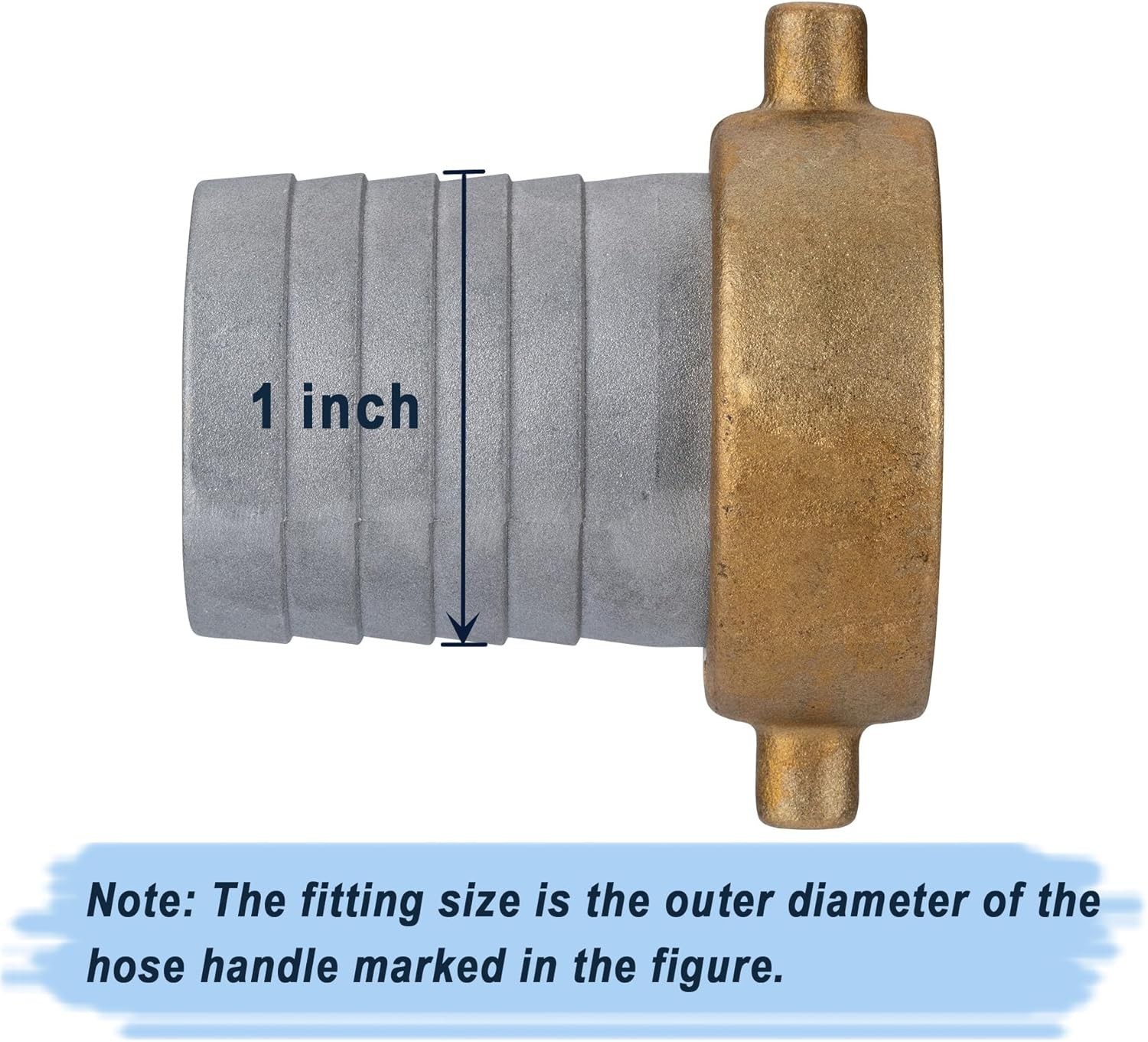 EASTRANS Aluminum Female Hose Fitting with Brass Nut, 1 inch Pin Lug Hose Sha…