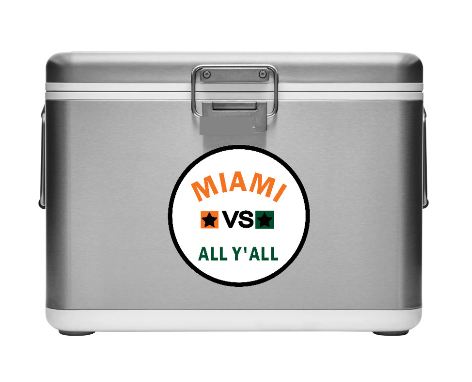 Miami – VS All Y'all – 4" Handmade Vinyl Decal Vehicle Laptop Cooler Grill Decor