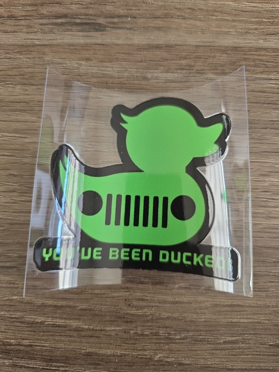 Solid Rubber Duckie You've Been Ducked Multi Color UV DTF Decal Waterproof Jp