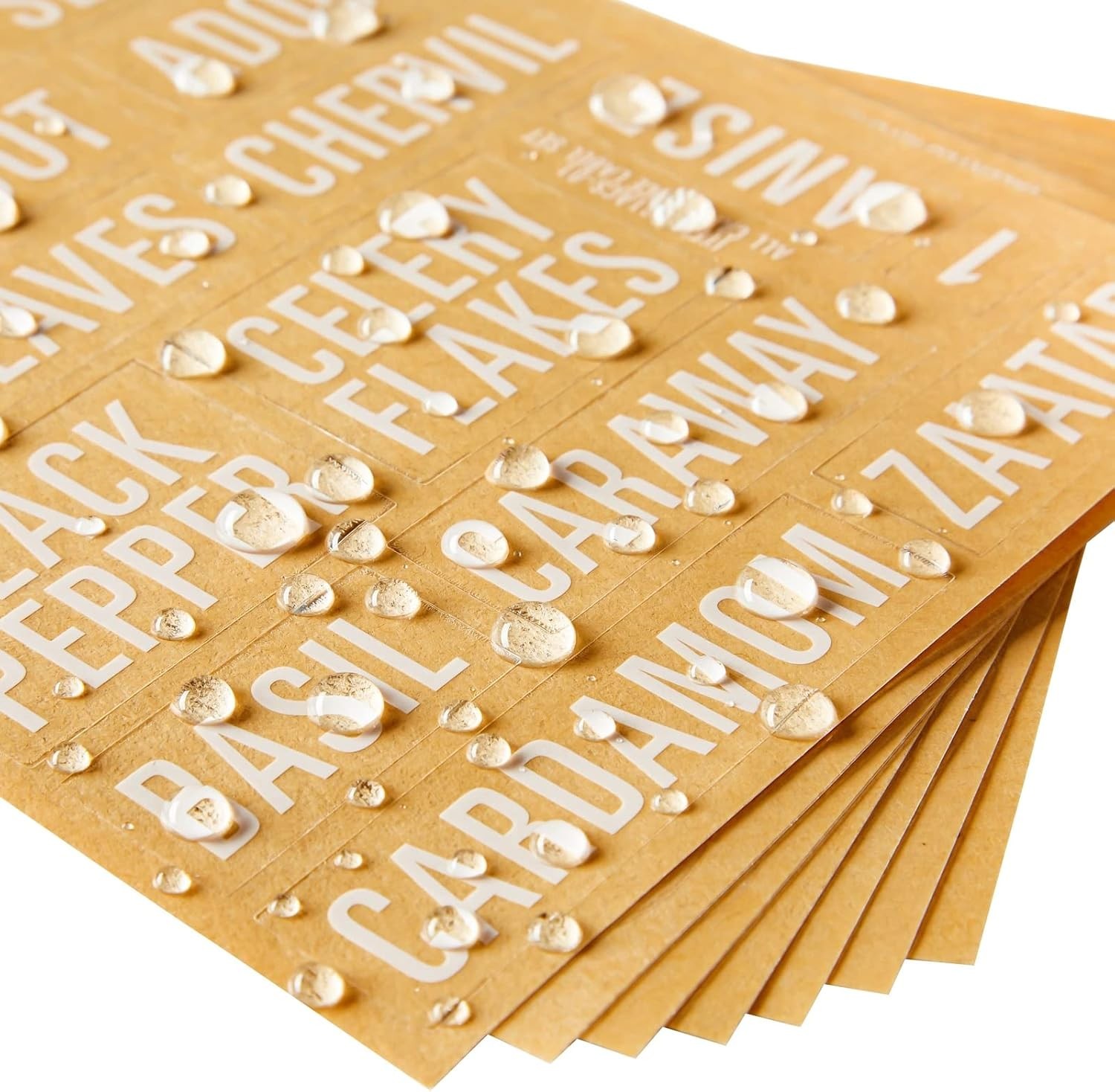 Talented Kitchen Spice Labels Stickers – 134-Count White Glossy Vinyl Minimalist