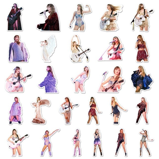 10pcs Taylor Swift Inspired Stickers, Folklore Red Eras Tour Stocking Stuffer