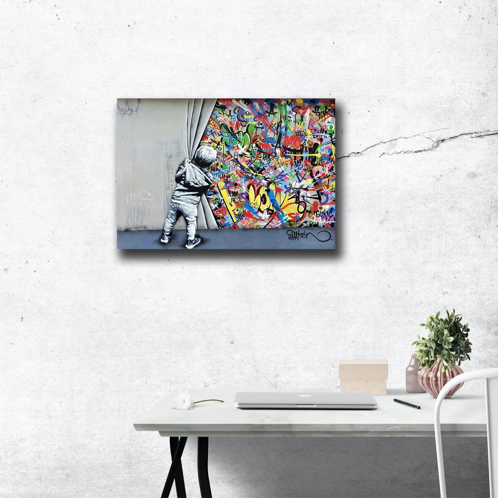 Banksy Canvas Wall Art Pop Street Graffiti Wall Art Decor Cool Poster Paintin…