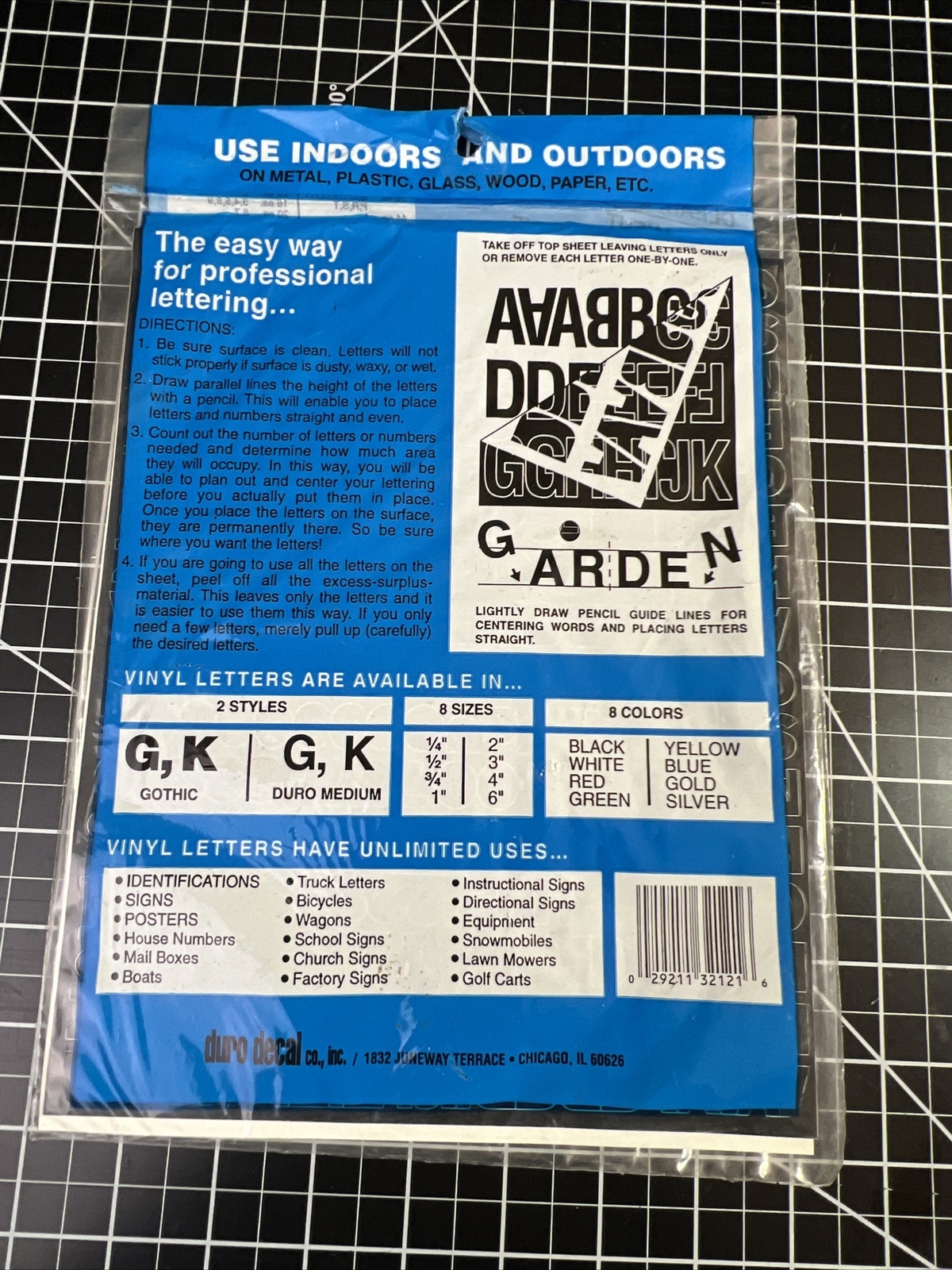 GOTHIC BLACK Adhesive Vinyl Letters & Numbers 1/2" INDOORS OUTDOORS SEALED