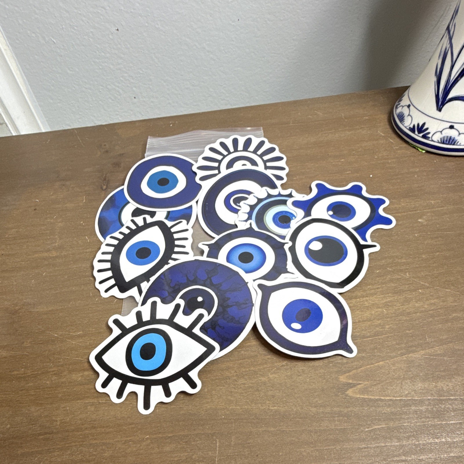Assorted Lot of 12! Greek Greece Evil Eye Eye-Shaped Sticker Decal Set 🇬🇷
