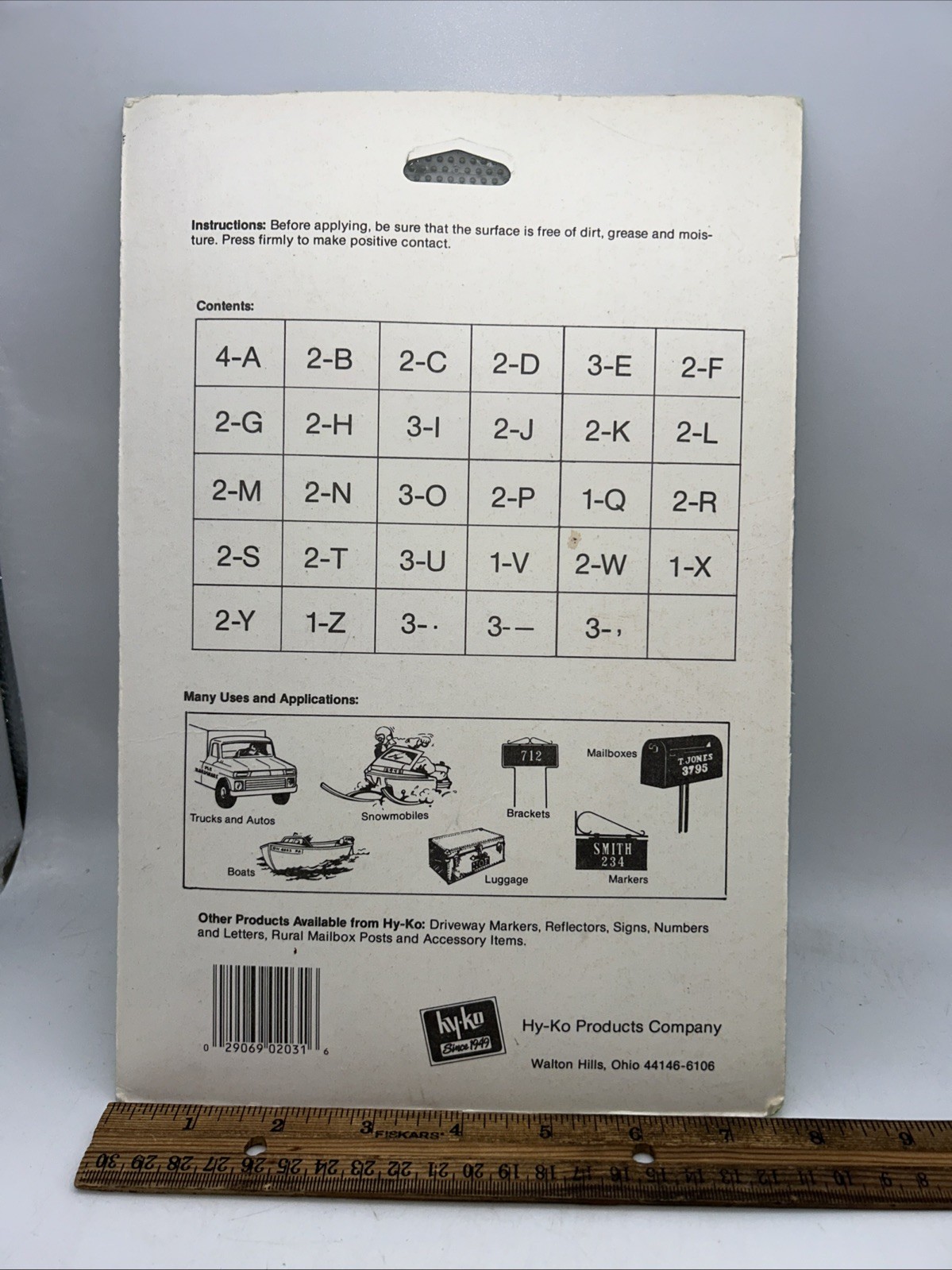 Hy-Ko Products Company Gold 2" Self-Adhesive 54 Letters & Symbols