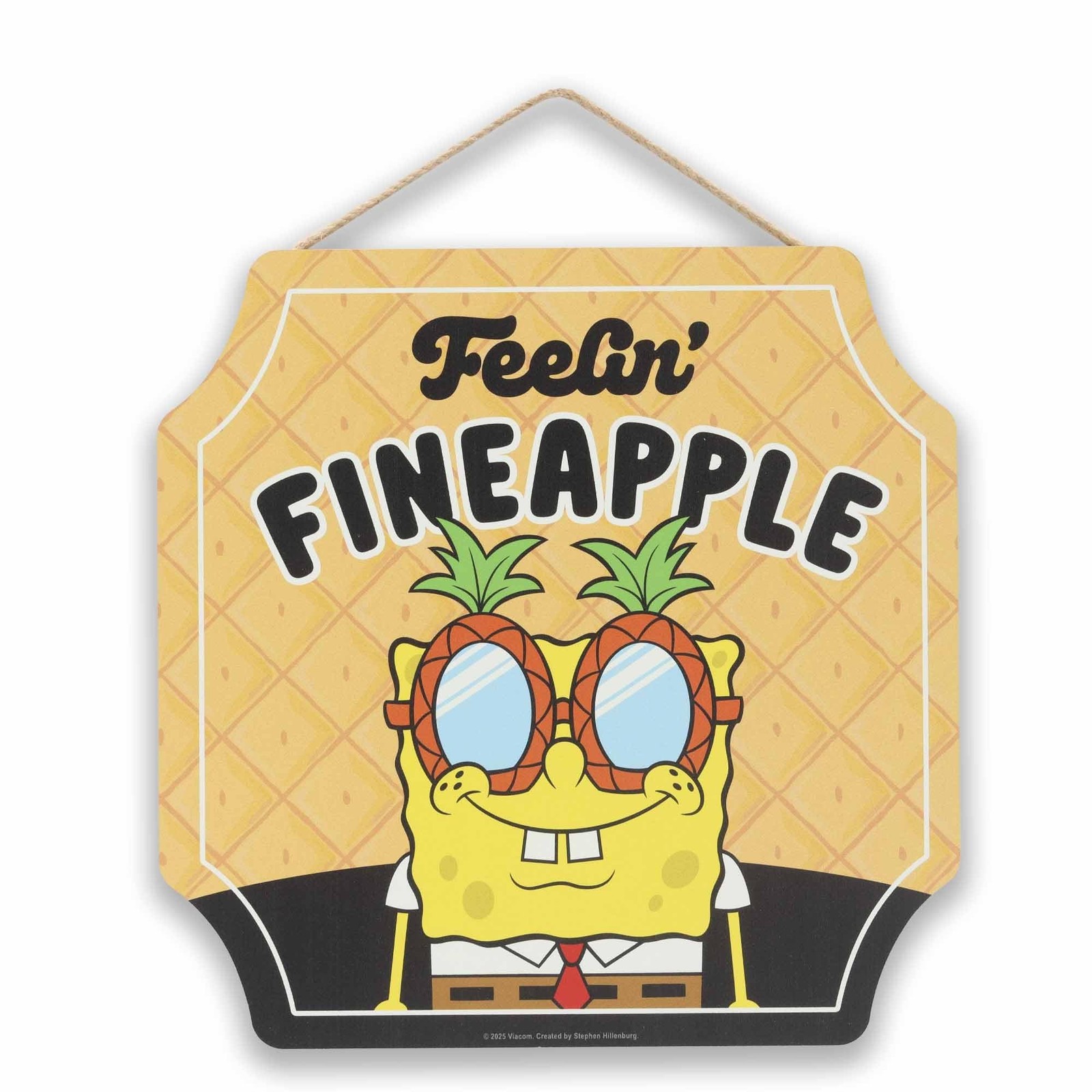 SpongeBob SquarePants Feelin' Fineapple Hanging Wood Wall Decor – Funny Spong…