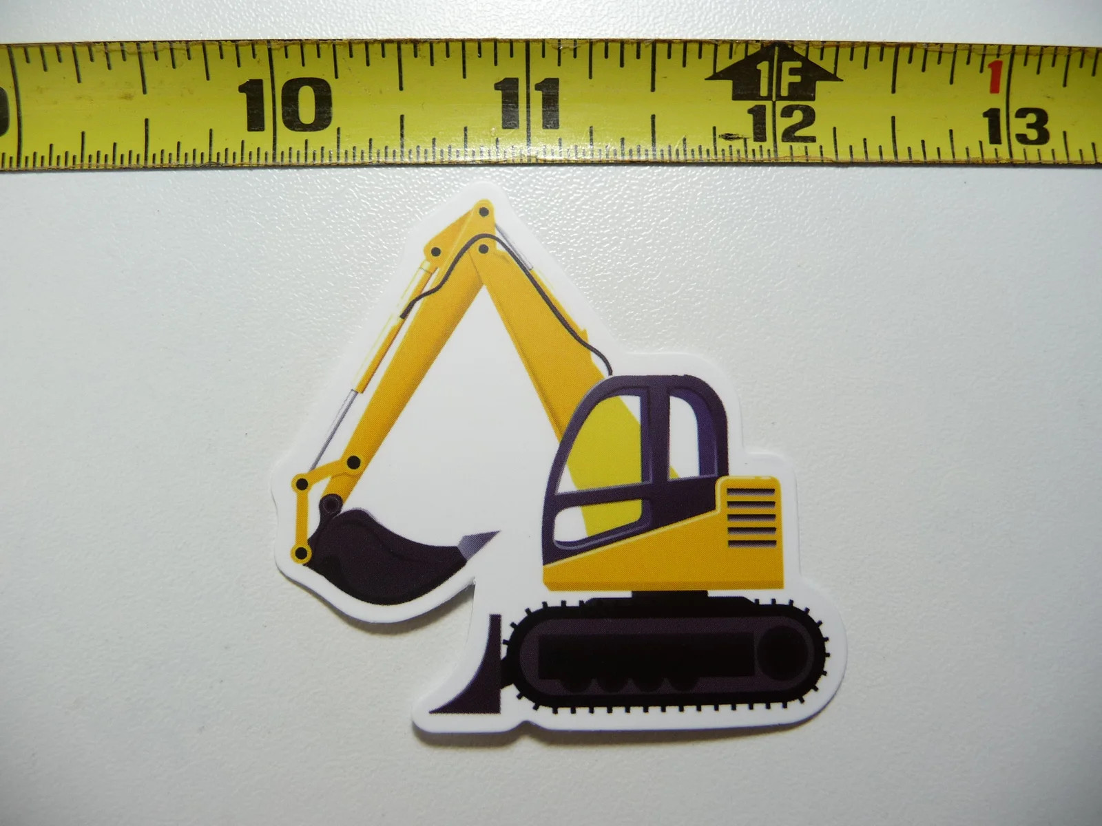 LEFT FACING TRACK HOE SMALL STICKER DECAL HEAVY EQUIPMENT CONSTRUCTION