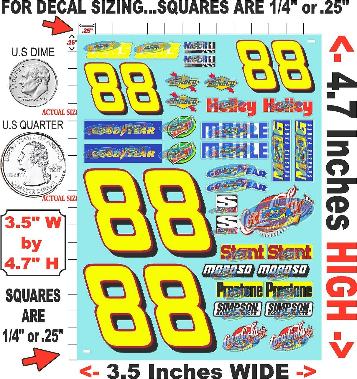 White Vinyl Sticker Sheet #88-R/C MODEL Decal fits 1/24-1/16 Scale DIE-CUTraxxas