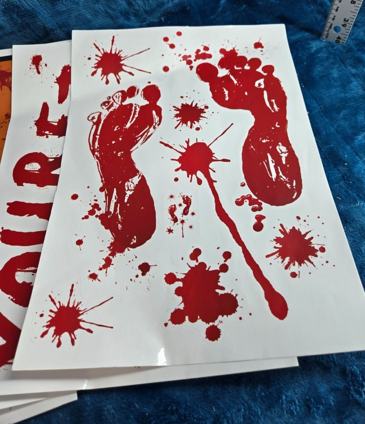 Halloween stickers Bloody Footprints Floor Clings Bloody party Decorations