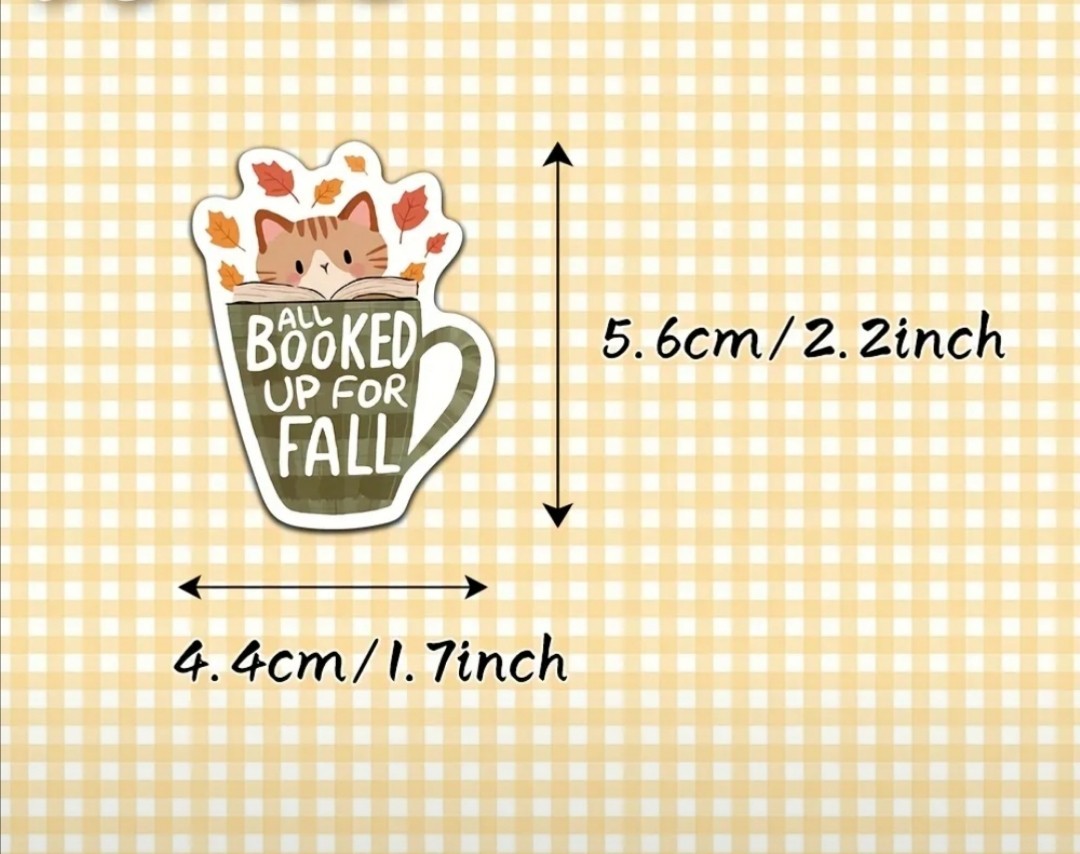 10 PCS Fall Autumn Cozy Reading Literature Books Novel Lover Stickers BRAND NEW