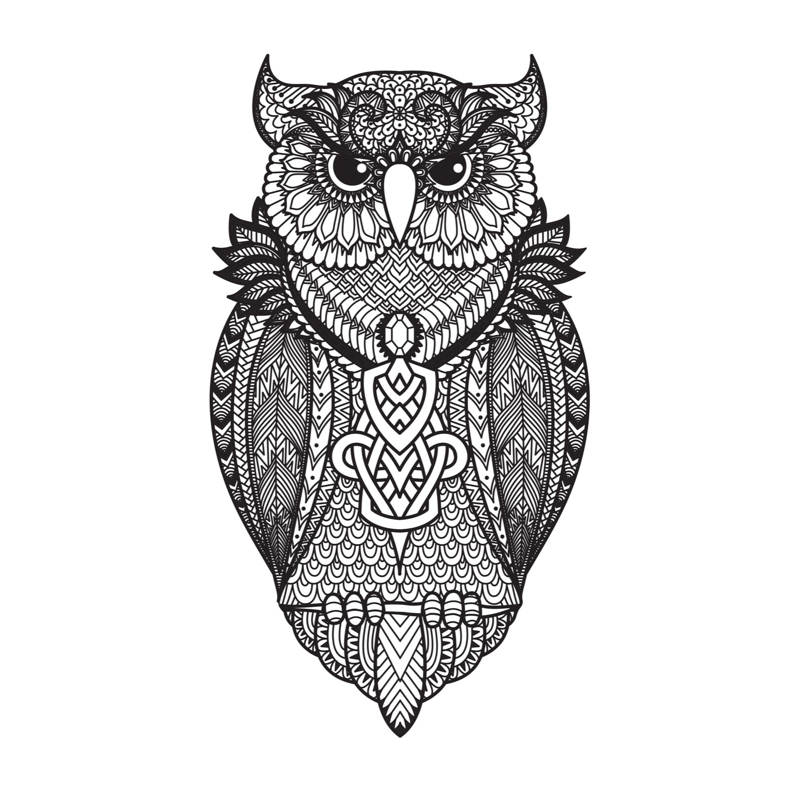 Owl Tribal Black and White Sticker Car Vinyl Truck Decal Window Wise Owls Bird