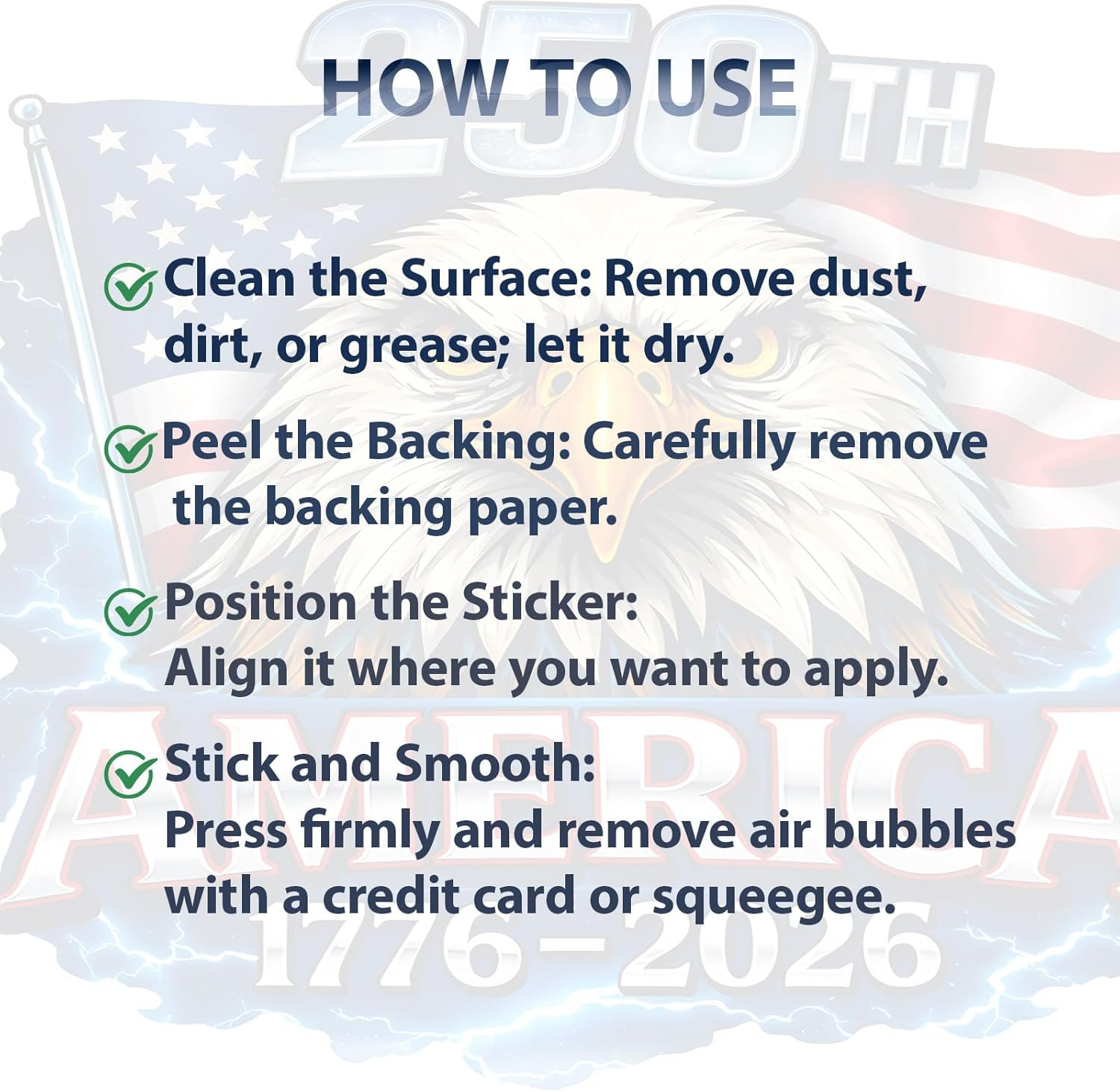 18 Pcs USA 250Th Anniversary Stickers, Waterproof Vinyl Decals, 1776 2026 Eagle