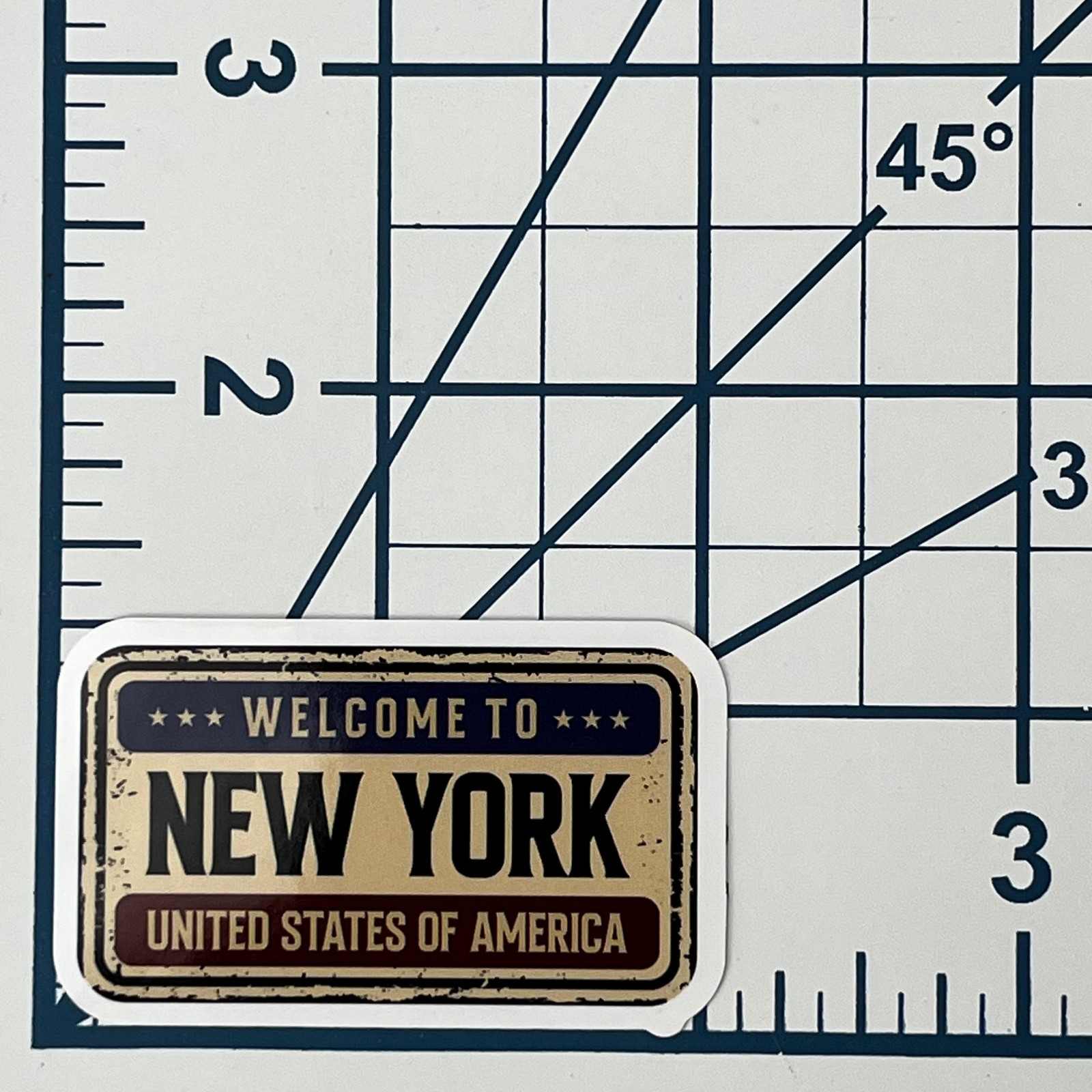 New York Vinyl Sticker Welcome to New York USA Travel Sign Retro Souvenir Gift