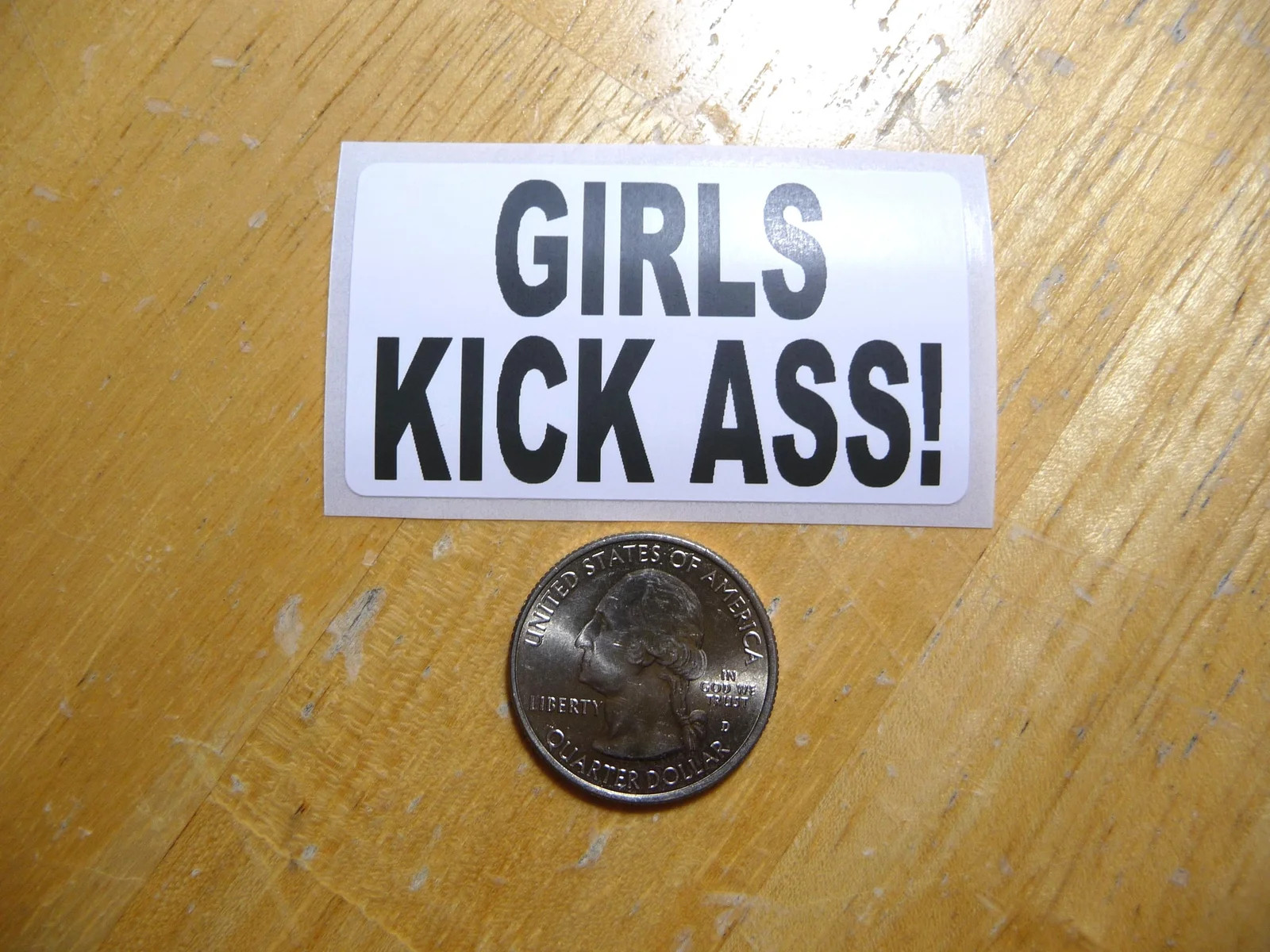 GIRLS KICK ASS STICKER DECAL 1 – 50 BULK PACK FUNNY POWER SUPPORT EQUAL RIGHTS