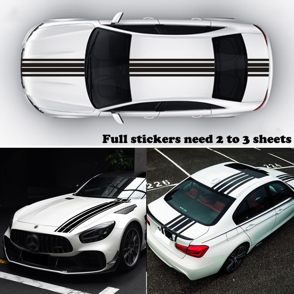 Car Hood Stripe Sticker Universal Auto Racing Stripes Body Side Decal Vinyl S…
