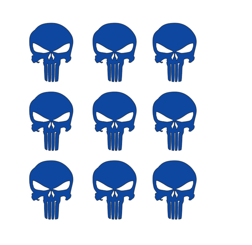 (9) The Punisher Skull Vinyl Decals Phone Helmet Gun Mag 1" 2" 3" Stickers
