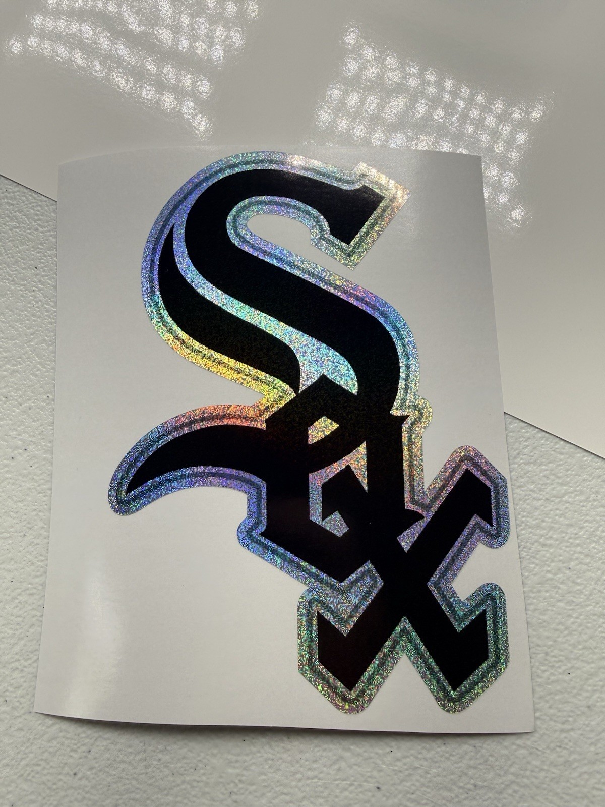 Chicago White Sox Holographic Tiny Sparkle Vinyl Decal