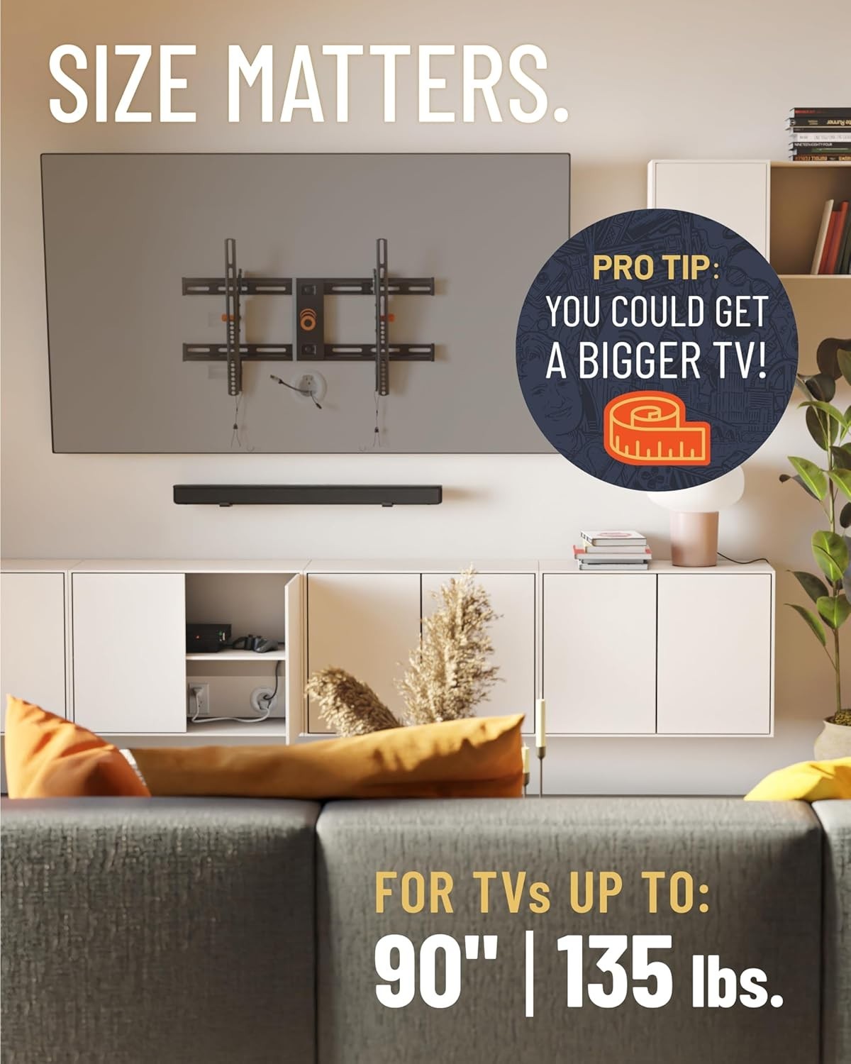 Wall Mount TV Bracket for TVs Up to 90"
