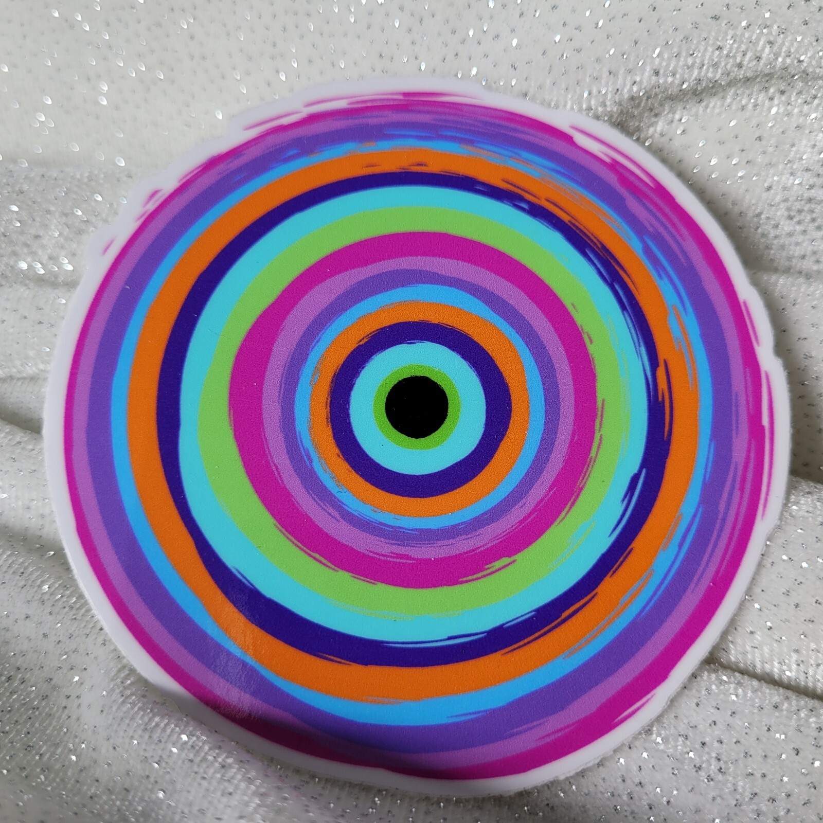 STKR082 PAINTED Layered CIRCLE Magenta Pink Lavender Purple Aqua Orange Teal Lim