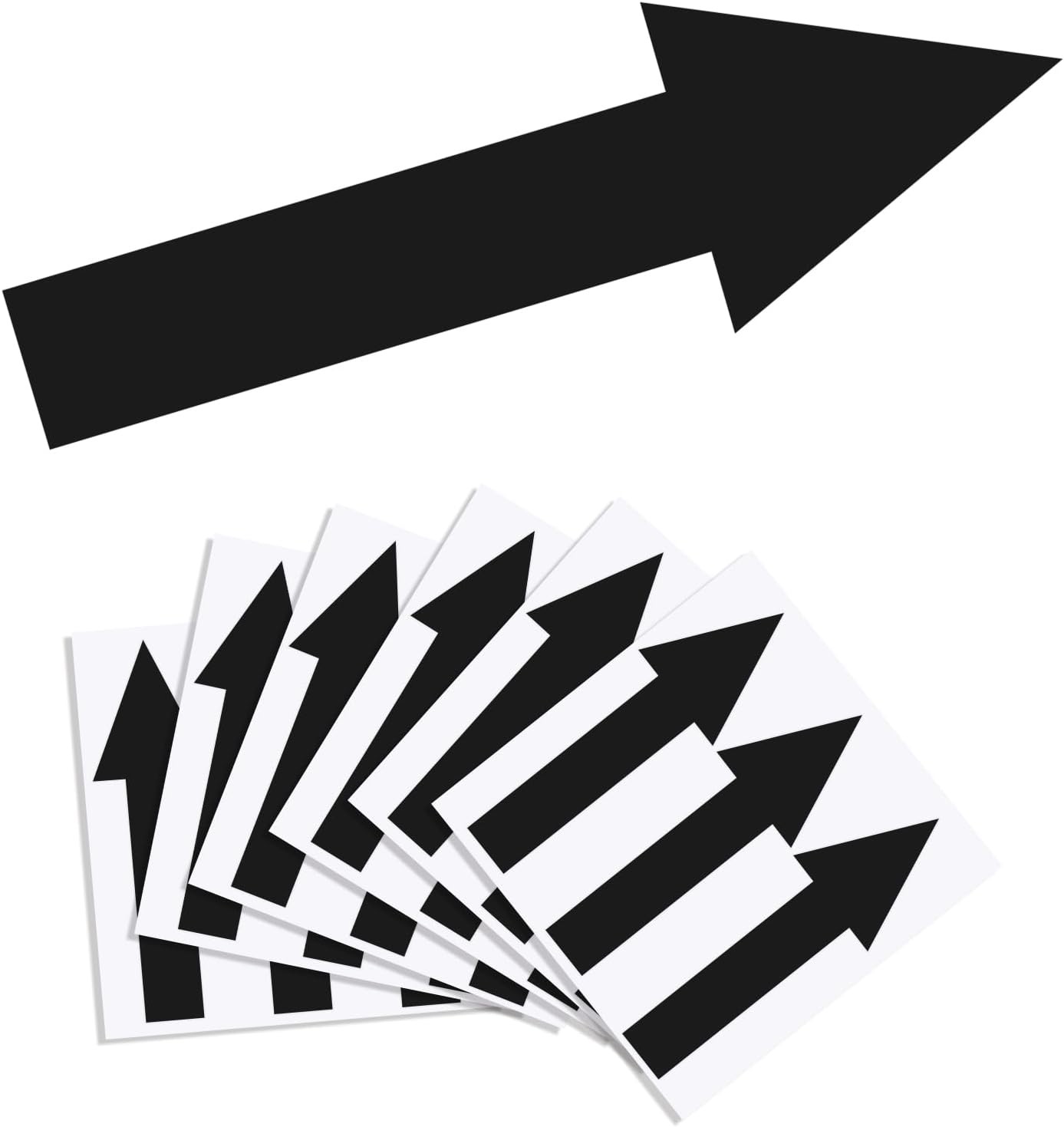 15 Pcs Arrow Stickers, Black, 8" x 2", Self-Adhesive PVC Decals | Waterproof & R