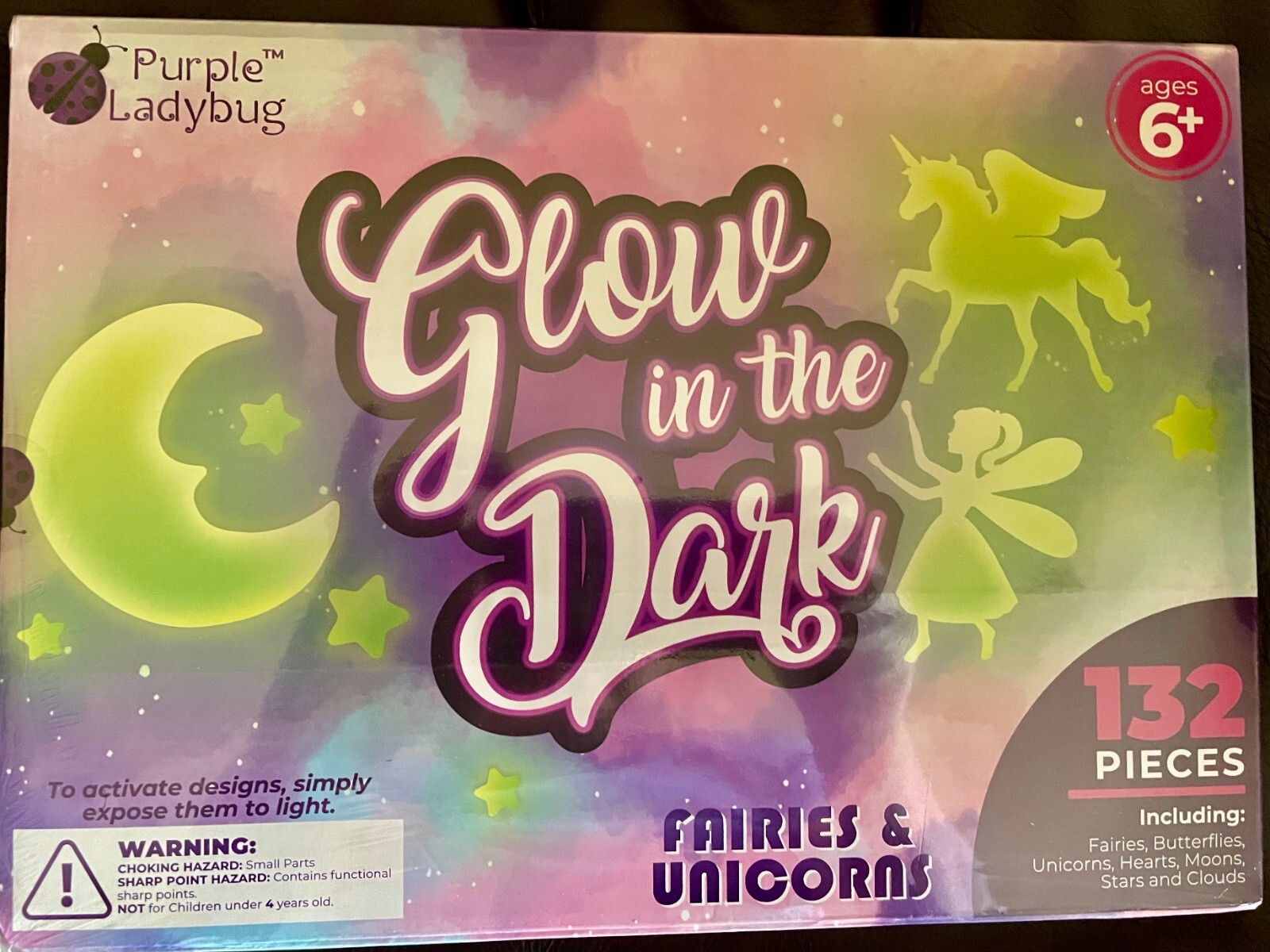 Fairy Unicorn Butterfly Stars Glow in the Dark Luminous Wall Decal Stickers Kit