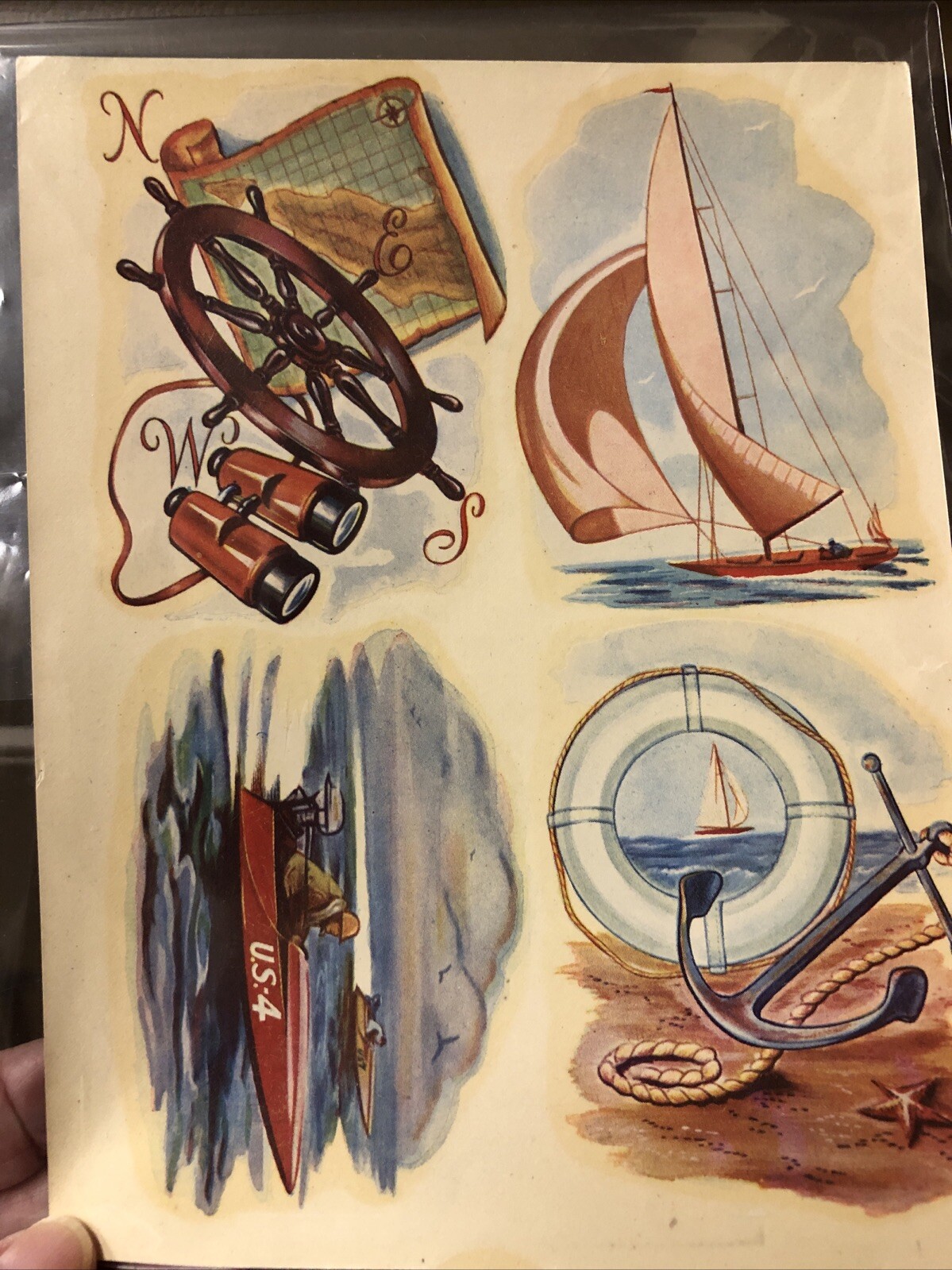 Vintage 1950s Nautical Theme Duro Brand Water-Slide Decals