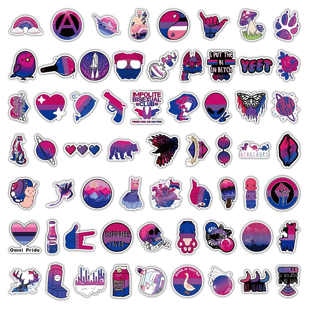 10 Random Bi Sexual Pride Stickers LGBTQ+ Pride Month Decals Laptop Car Yeti