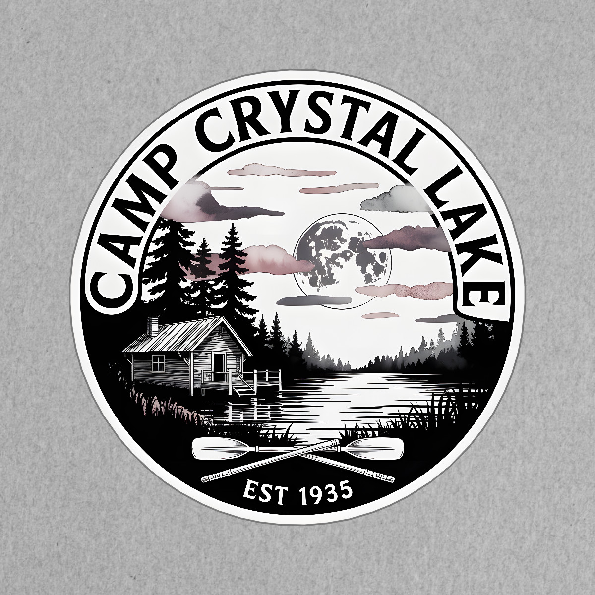 Vintage Camp Crystal Lake Sticker Horror Movie Aesthetic Friday the #9063