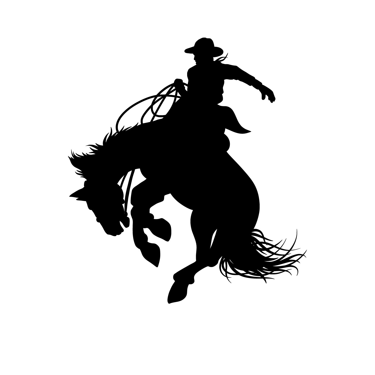 Cowboy on Bronco Die Cut Glossy Fridge Magnet