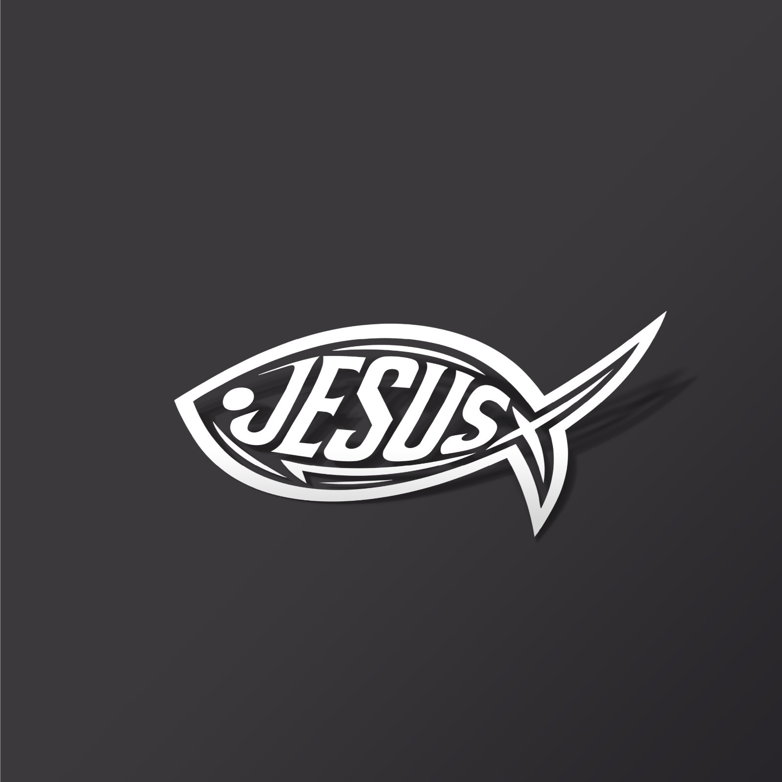 Jesus Ichthys Sticker Vinyl Decal – Christian God Faith Car Window Wall