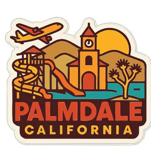 Palmdale California Sticker Decal Vinyl Die-Cut City Skyline Landmark Design