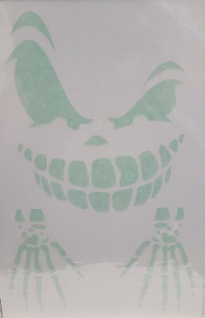 Fun Kingdom SCARY FACES Glow-In-The-Dark ADHESIVE DECAL – 1 Sheet