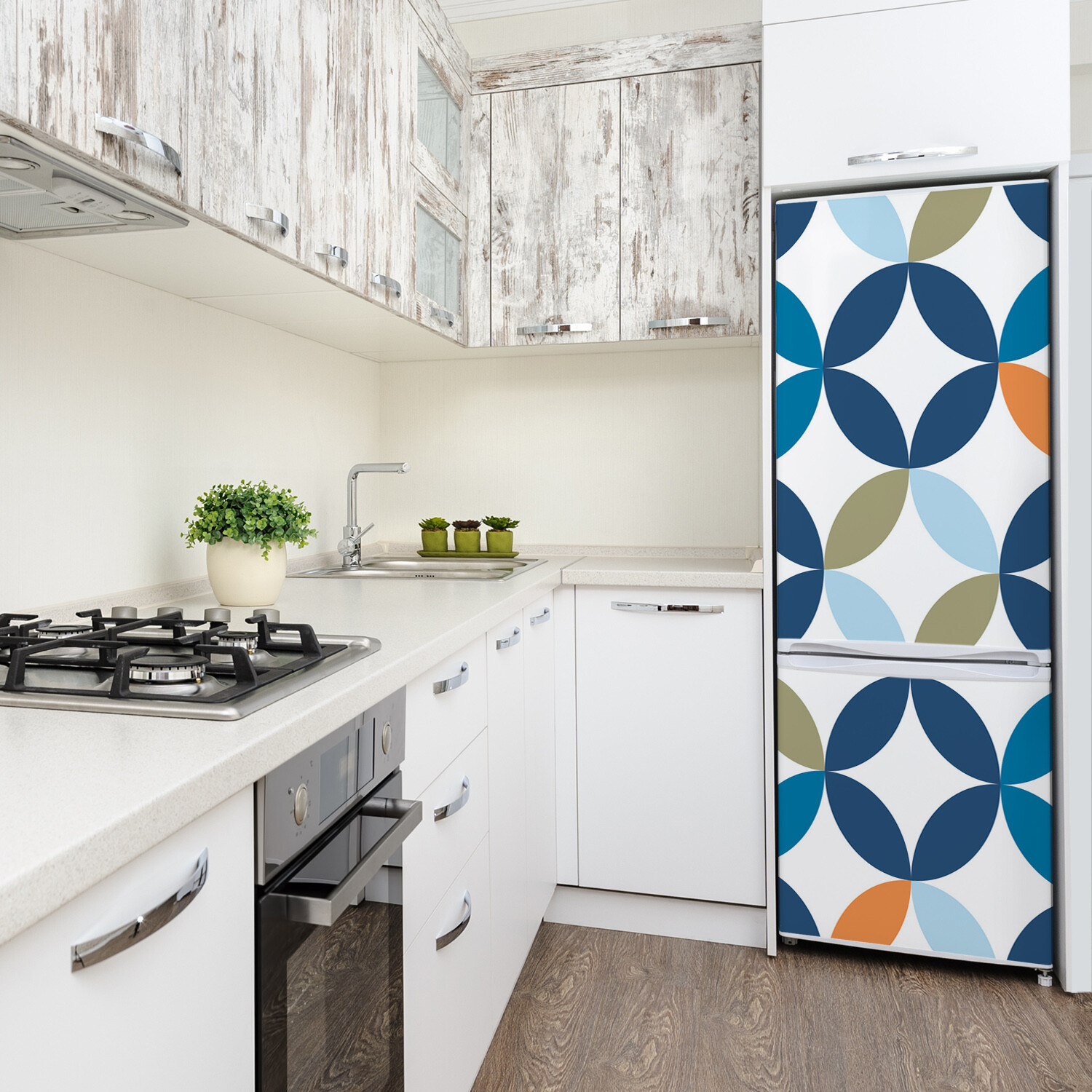 Magnet Sticker Refrigerator removable Peel & Stick Decal Geometric background