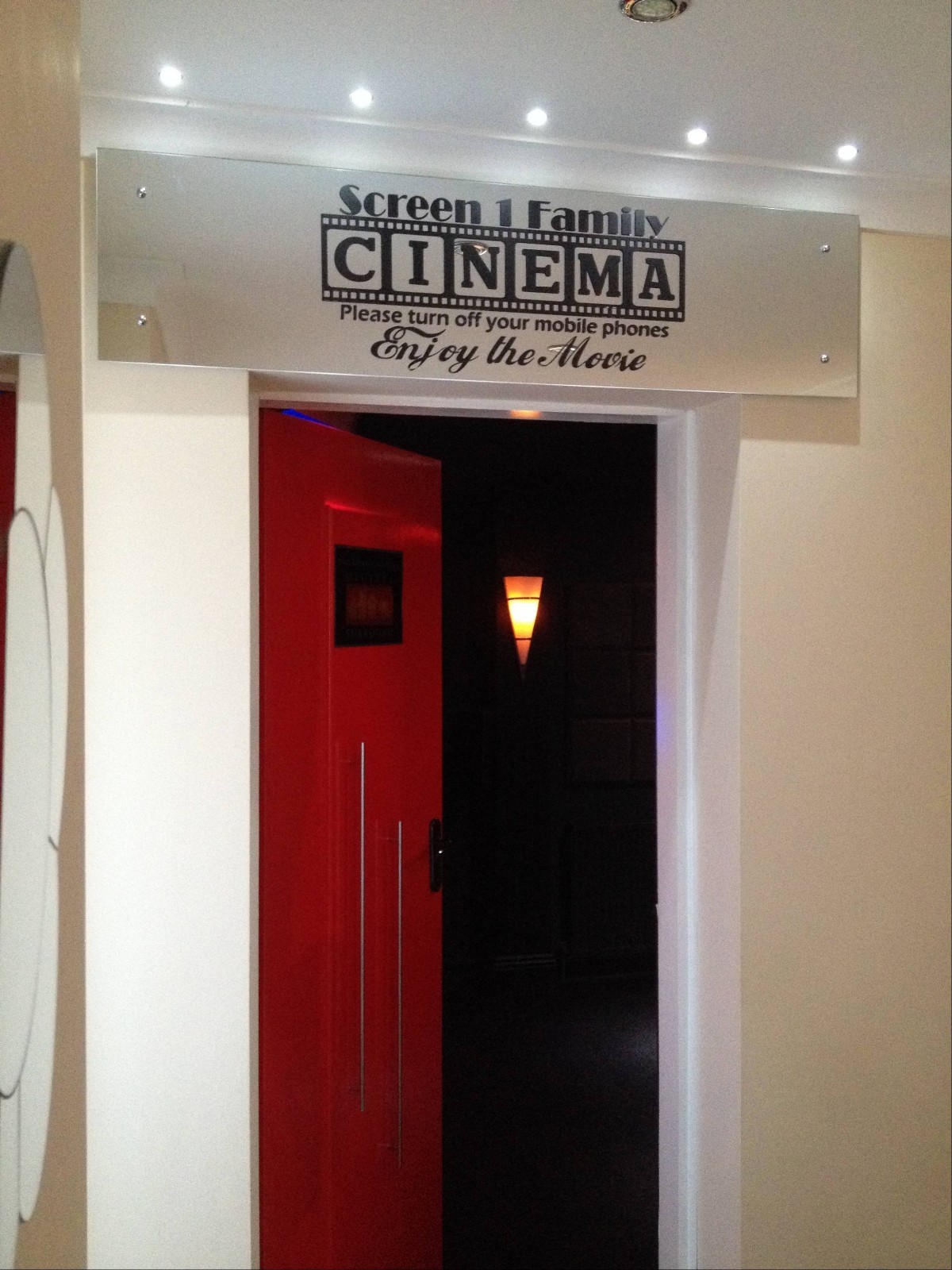 Cinema Theatre customized sign home movie theater vinyl wall decor mural decal
