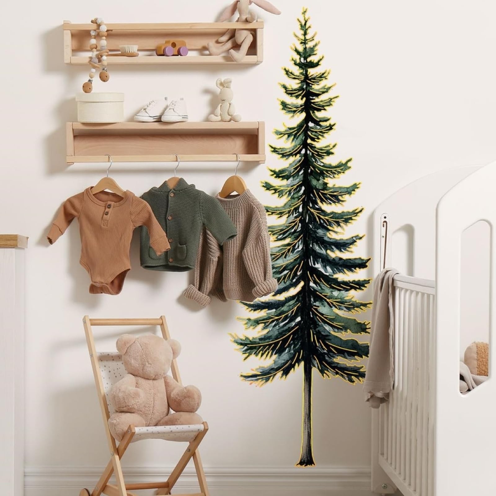 Pine Tree Wall Art – Pine Tree Wall Decal, 38" Wall Stickers Peel and Stick G…
