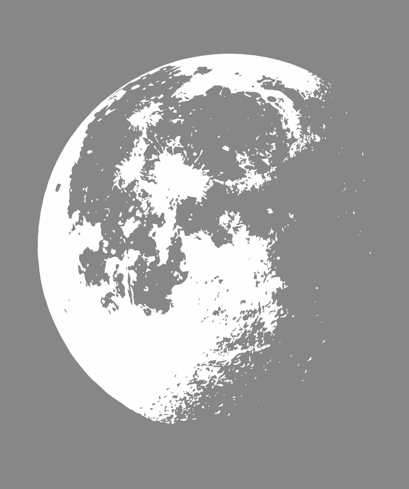 Moon Wall Sticker for Kid's Room. Wall Decal Moon Art. Space Theme Decor. #523