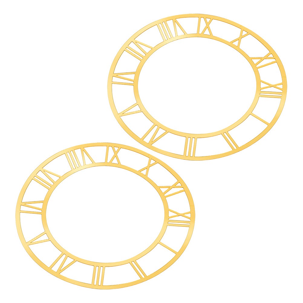 2 Pcs Circle Round Wall Clock Face Cover Roman Numeral