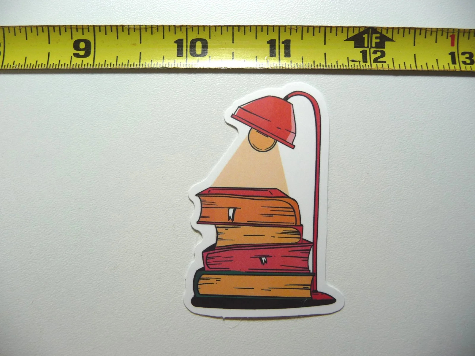 LAMP BOOKS SMALL STICKER DECAL READING NOVEL LIBRARY STORY FUNNY