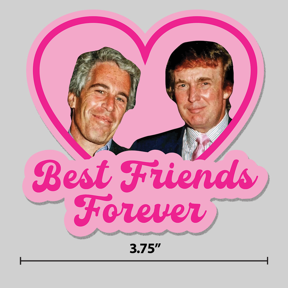 Anti-Trump Epstein Sticker BFF Funny Meme Parody 3.75" Vinyl Decal