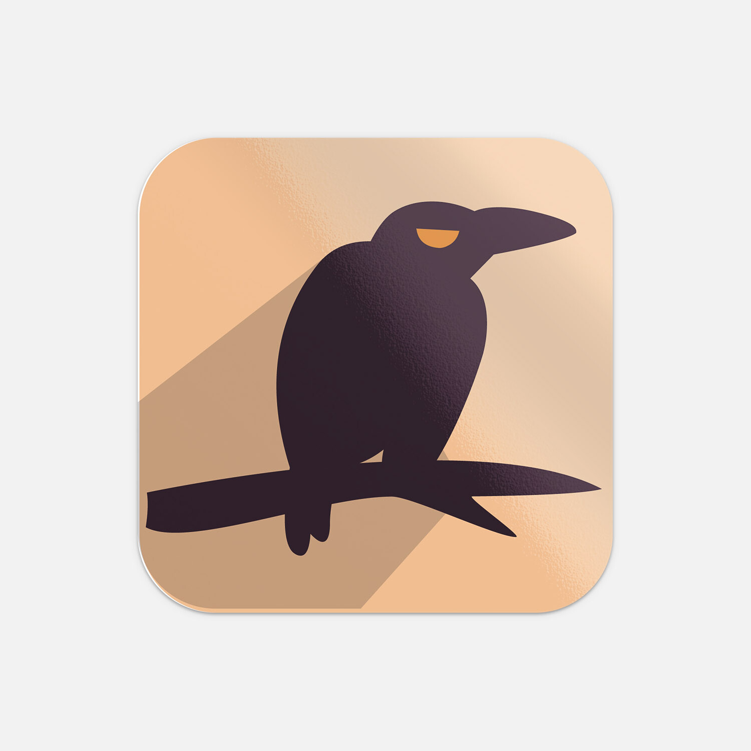Retro Cartoon Halloween Button Label Crow Vinyl Sticker Decal
