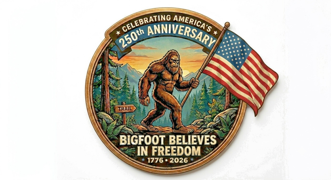 Bigfoot Sticker Waterproof Sasquatch Decal 250th Anniversary USA America Believe