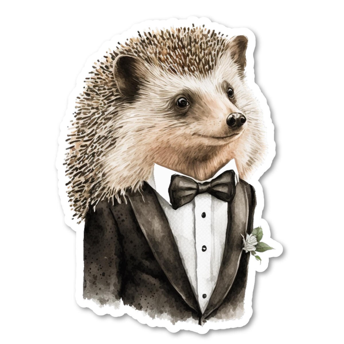 Hedgehog Vinyl Sticker, Water Resistant, Water Bottle, Laptop, Indoor 2 sizes