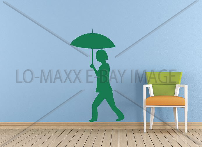 Umbrella Girl Art Cute Silhouettes Wall Window Home Decor Die Cut Vinyl Decal