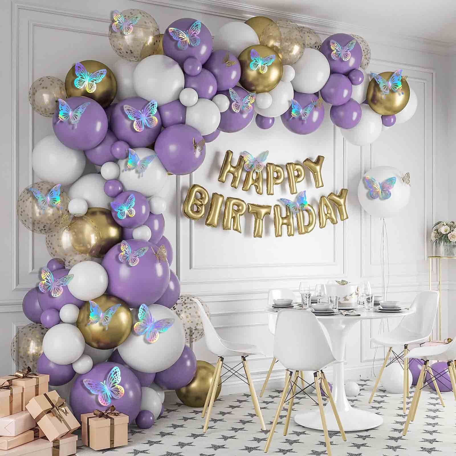 48 Pcs 3 Sizes Laser Butterfly Wall Decor for Birthday Baby Shower Cake Topper